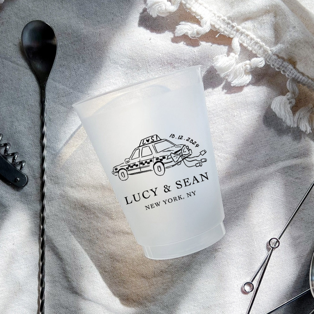 Customizable NYC Taxi Cab Frosted Cups