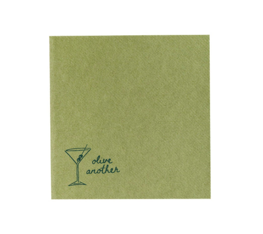 Olive Another Dirty Martini Cocktail Napkin Set 30 Pieces