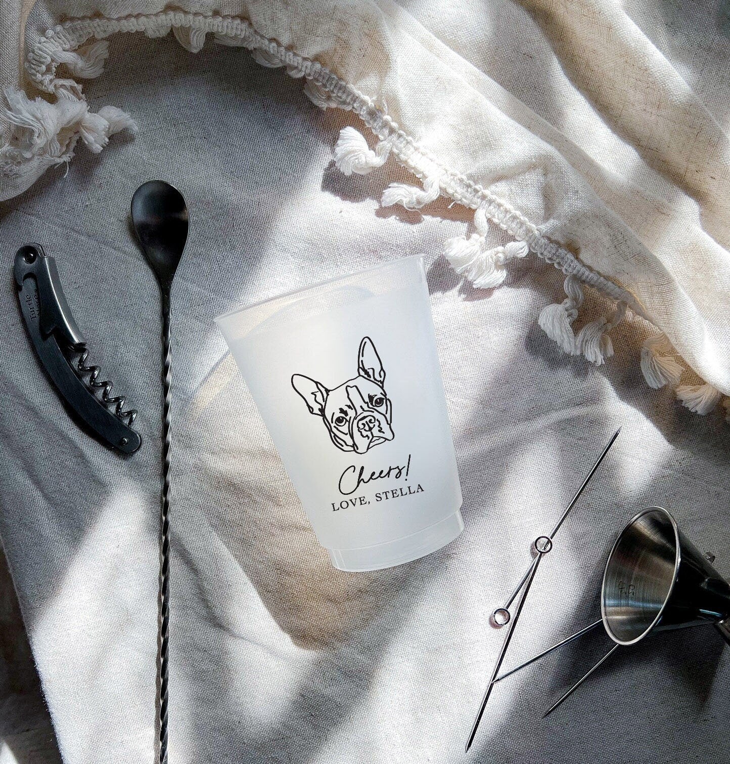 Custom Pet Illustration Frost Flex Plastic Cup