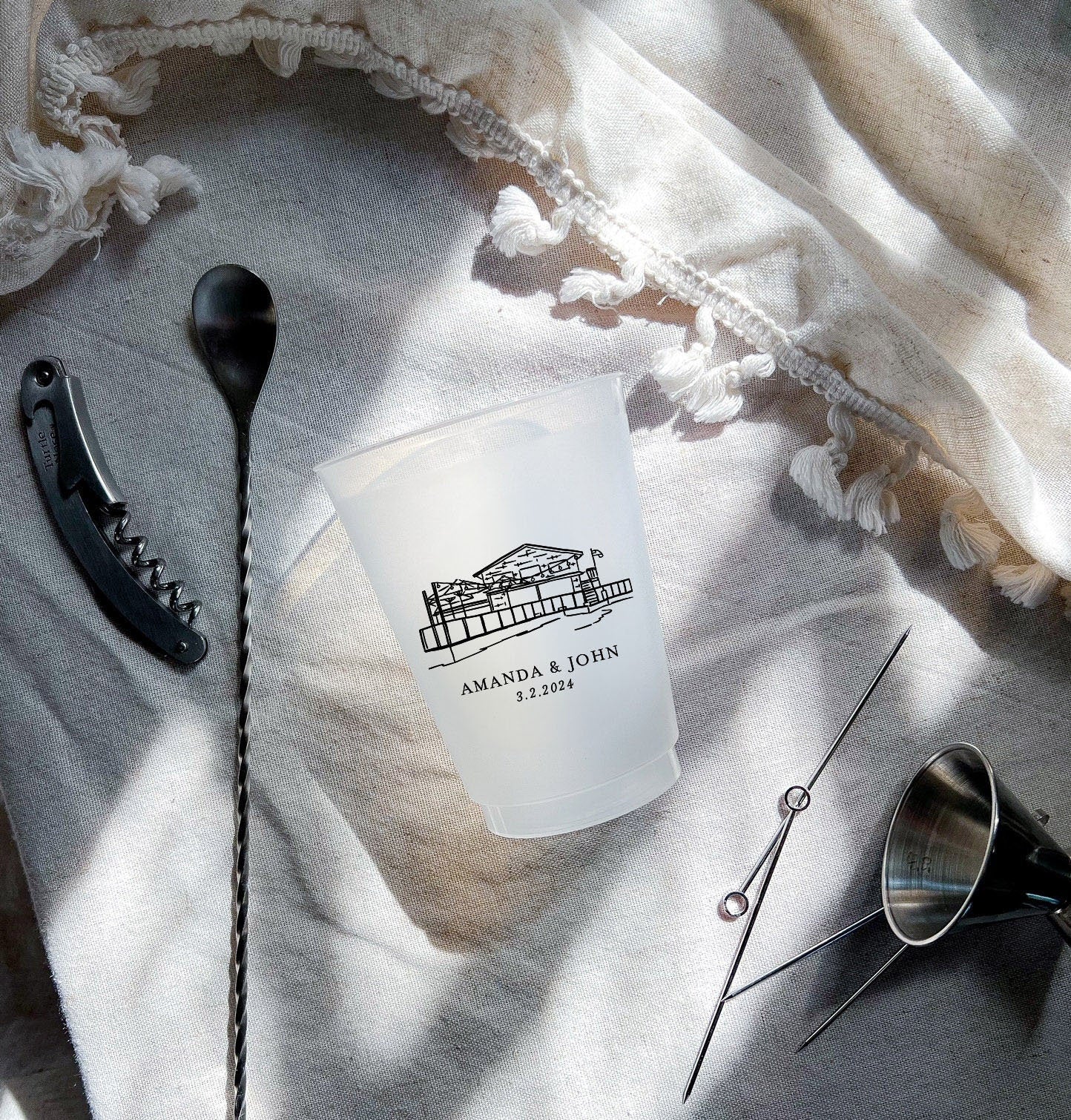 Custom Venue Illustration Frost Flex Plastic Cup