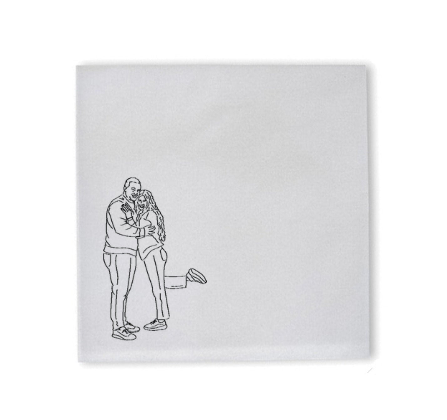 Custom Couple Illustration Napkin
