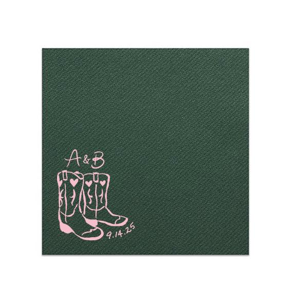 Whimsical Cowgirl Boot Cocktail Napkin