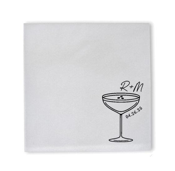 Margarita Glass Cocktail Napkin