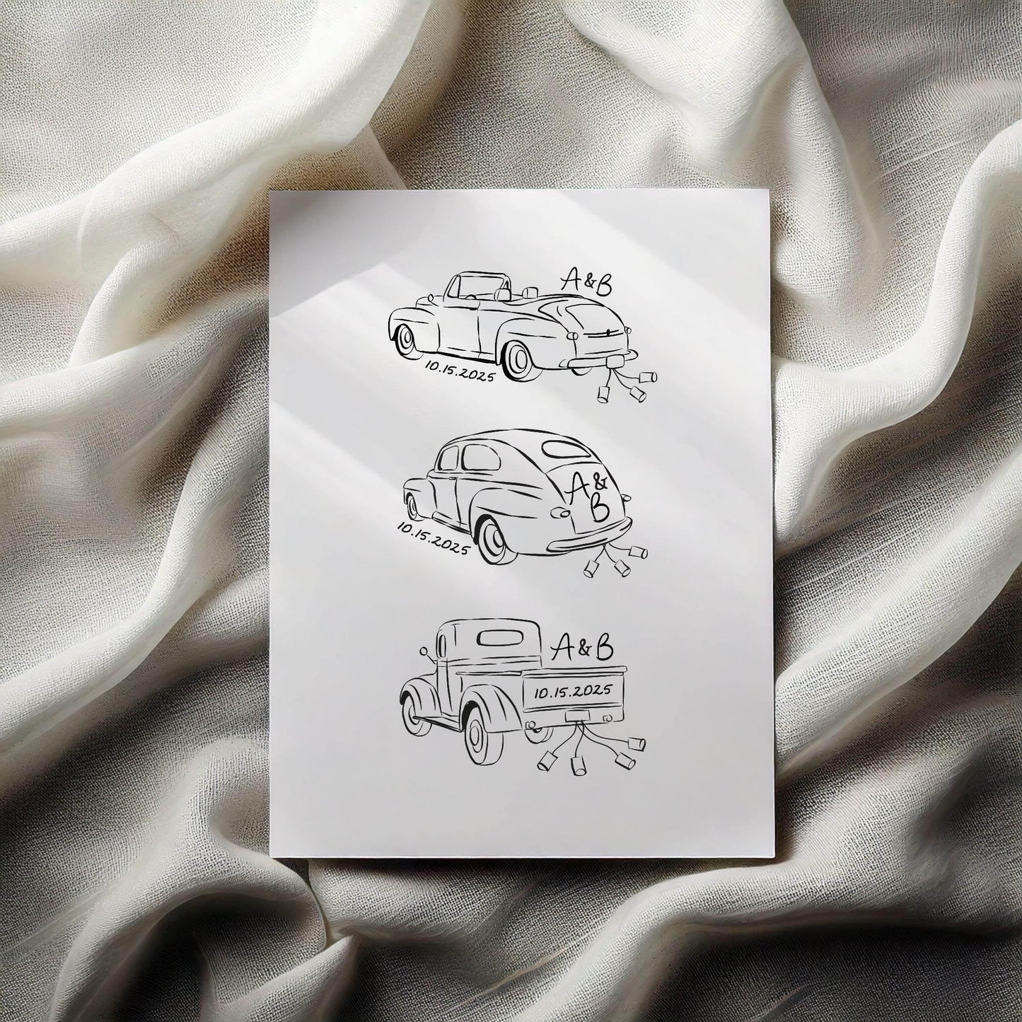 Vintage Get Away Car Just Married Matchboxes