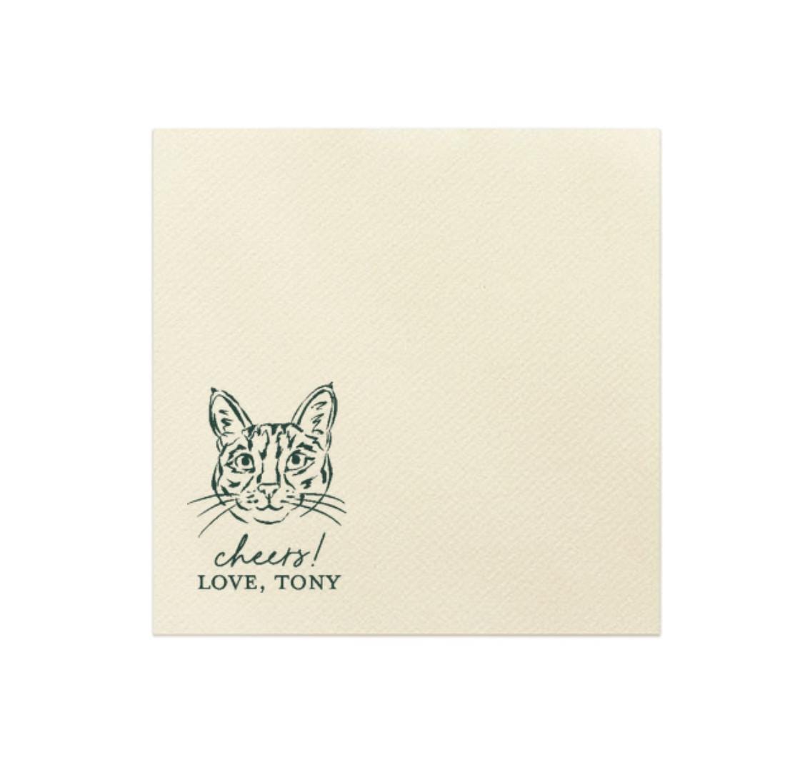 Custom Cat Cocktail Napkin
