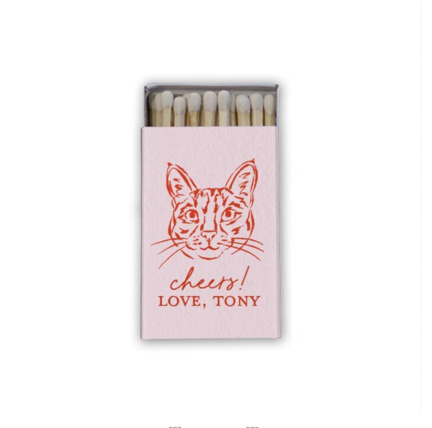 Custom Pet Portrait Matchboxes: Personalized Wedding Favors