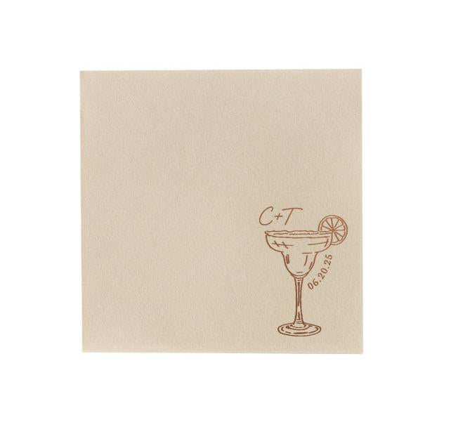 Dirty Martini Coupe Glass Cocktail Napkin