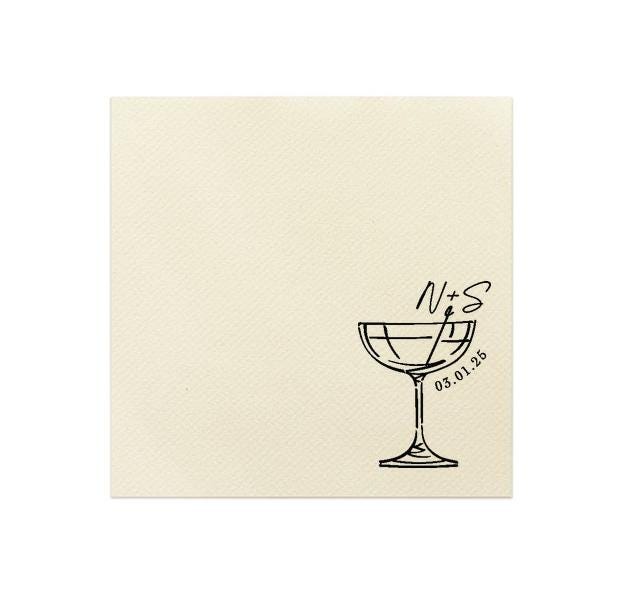 Margarita Glass Cocktail Napkin