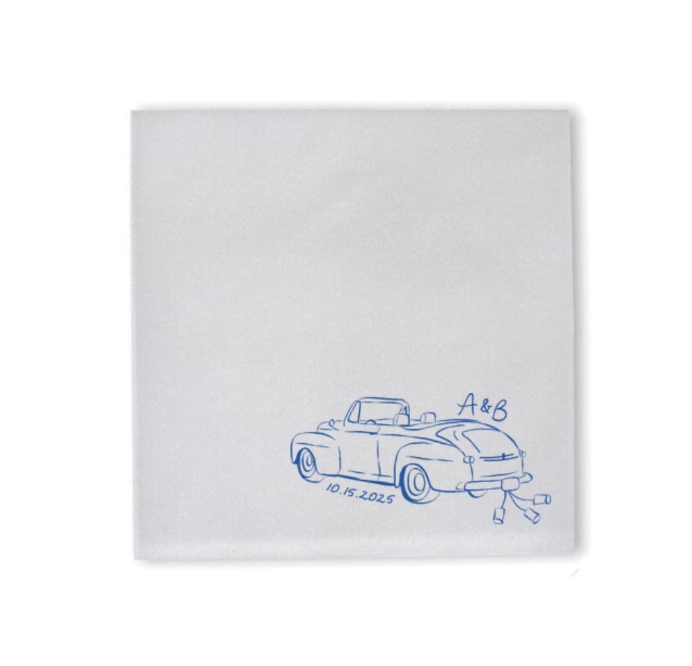 Vintage Get Away Car Just Married Car Cocktail Napkin