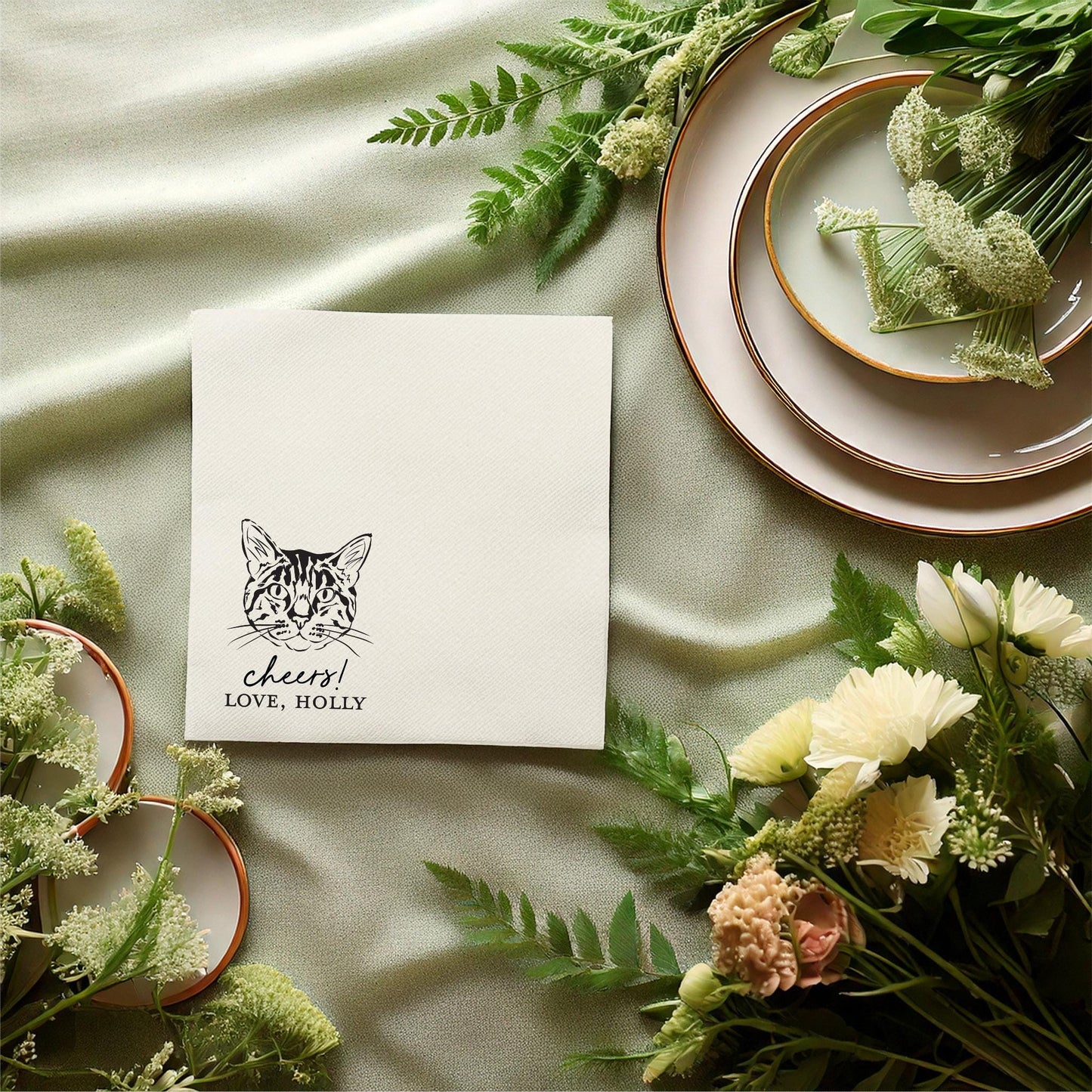 Custom Cat Cocktail Napkin
