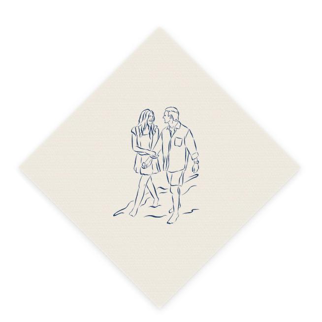 Custom Couple Illustration Napkin