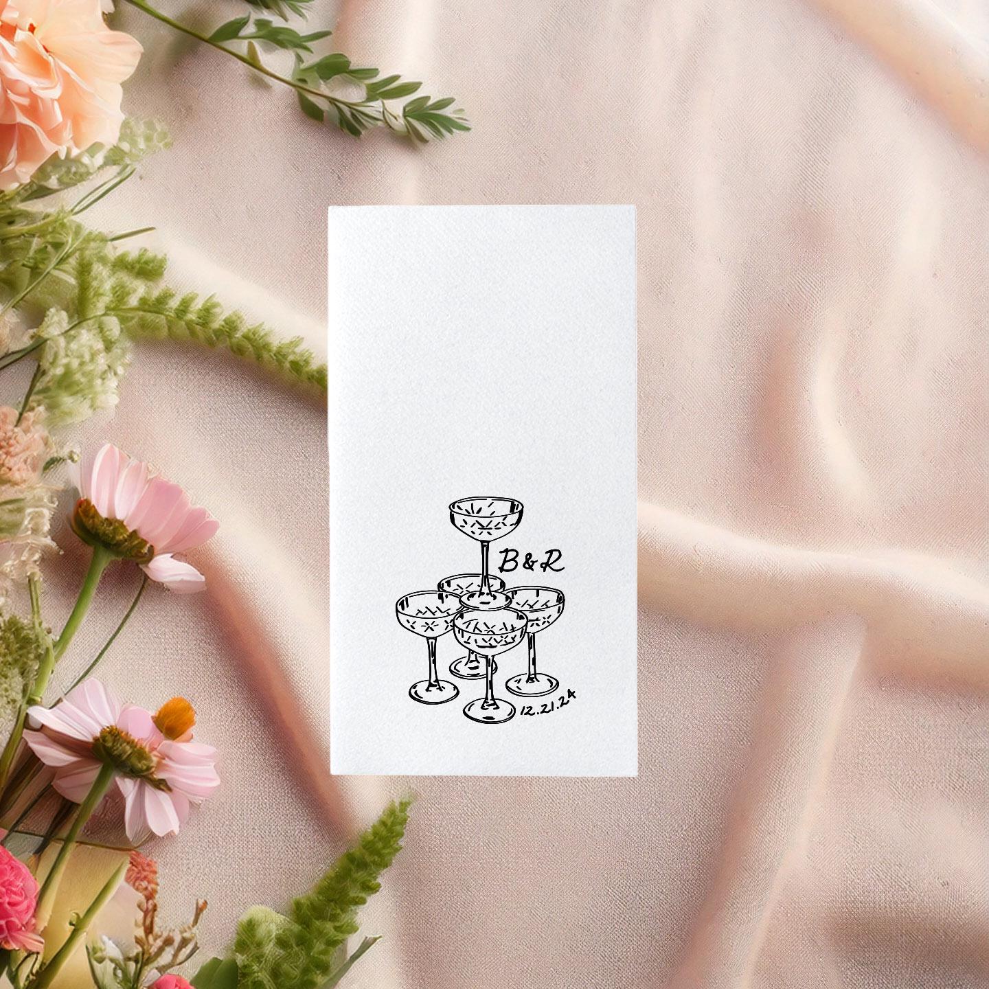 Champagne Tower Guest Towel Napkin