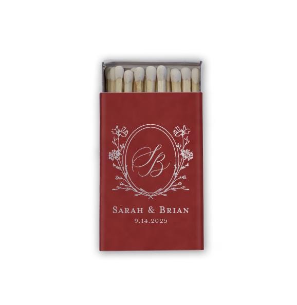 Classic Wildflower Crest Matchboxes