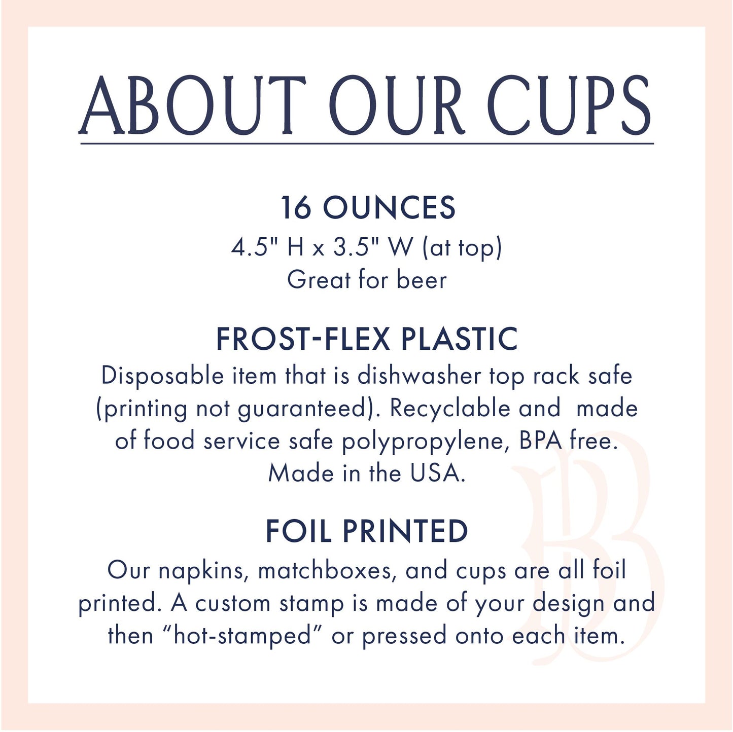 Cheers His & Hers Glassware Frost Flex Plastic Cup