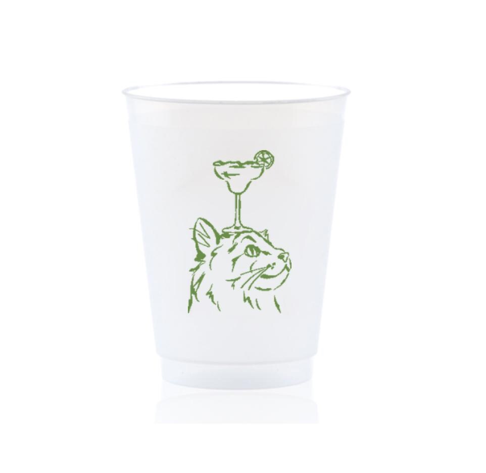 Cat with Glass on Head Frost Flex Plastic Cup