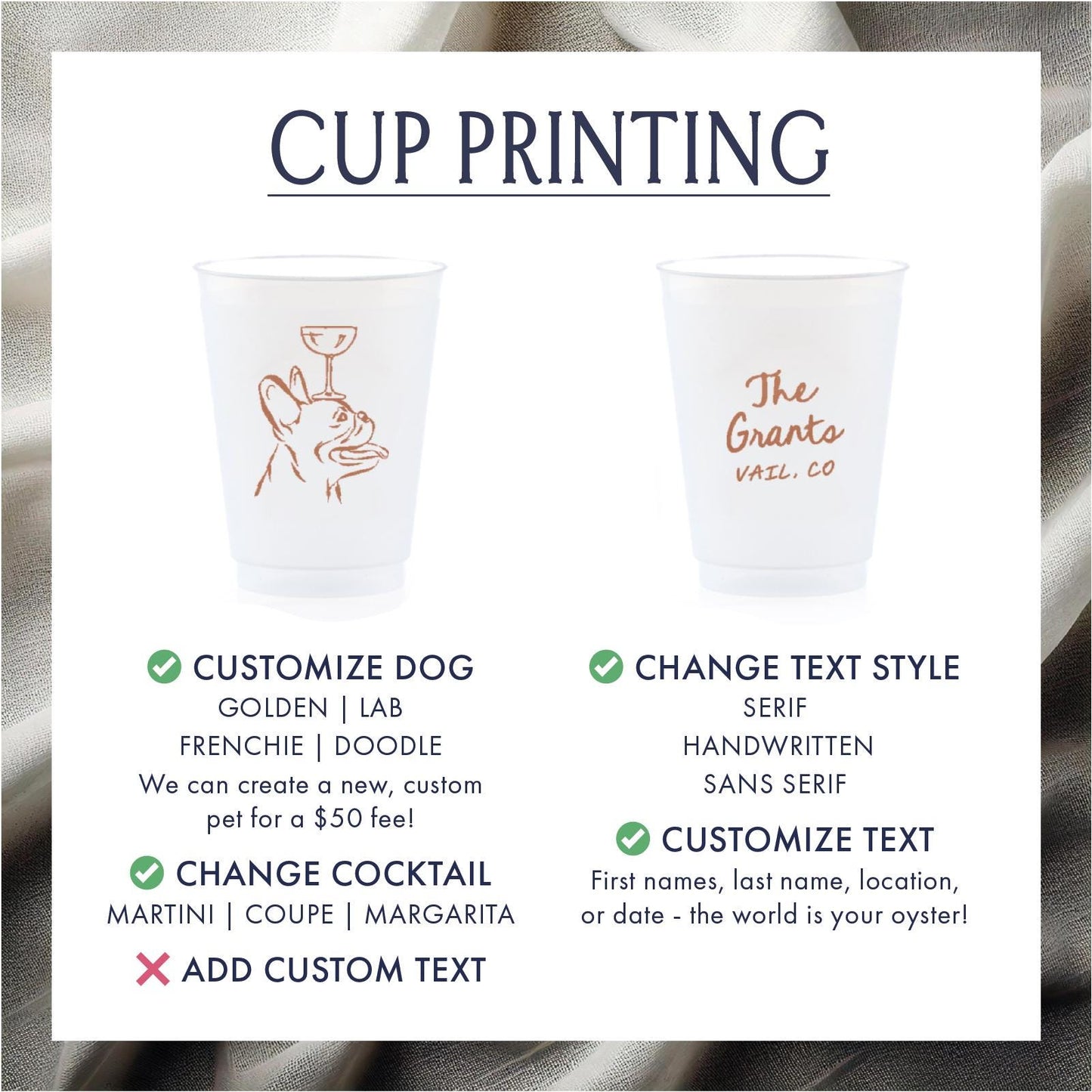 Dog with Glass on Head Frost Flex Plastic Cup