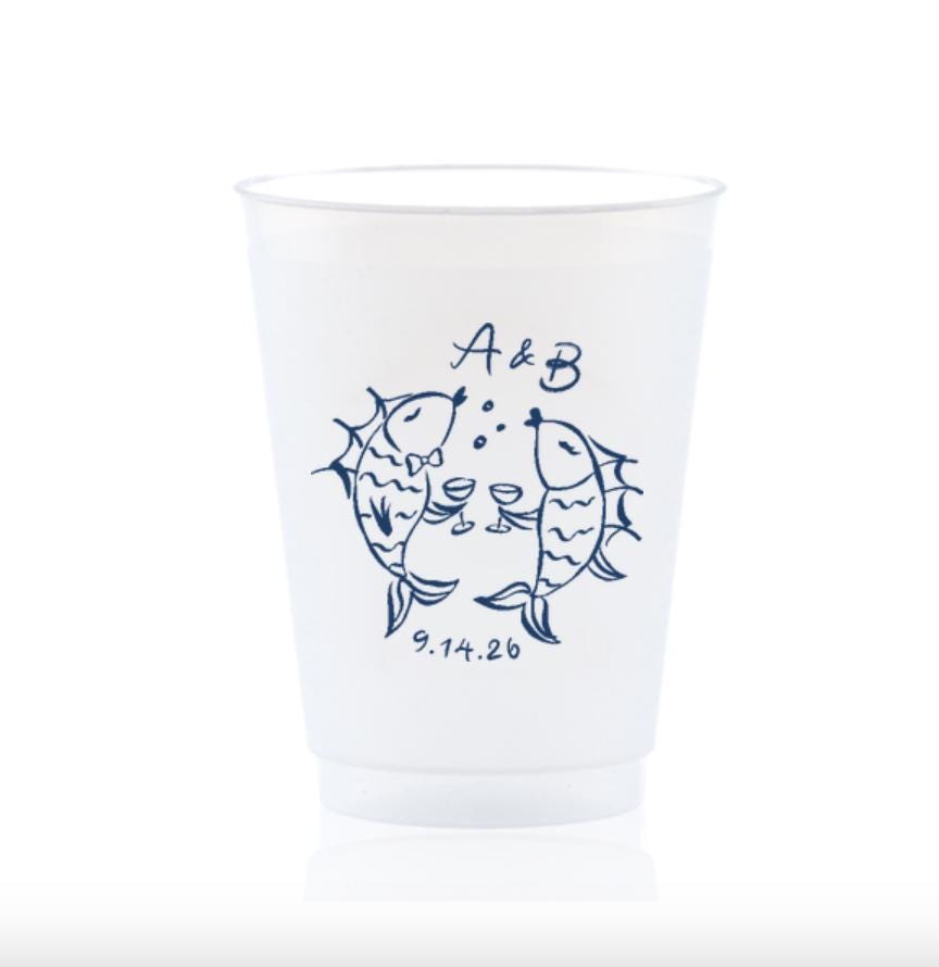Party Fish Whimsical Sketch Frost Flex Plastic Cup