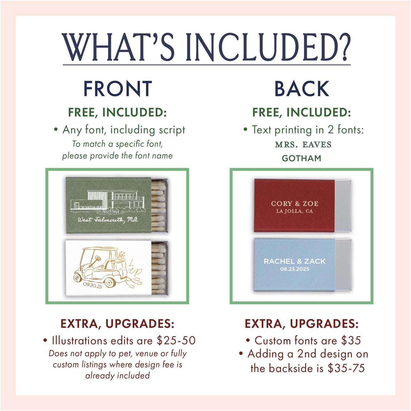 Custom Pet Portrait Matchboxes: Personalized Wedding Favors