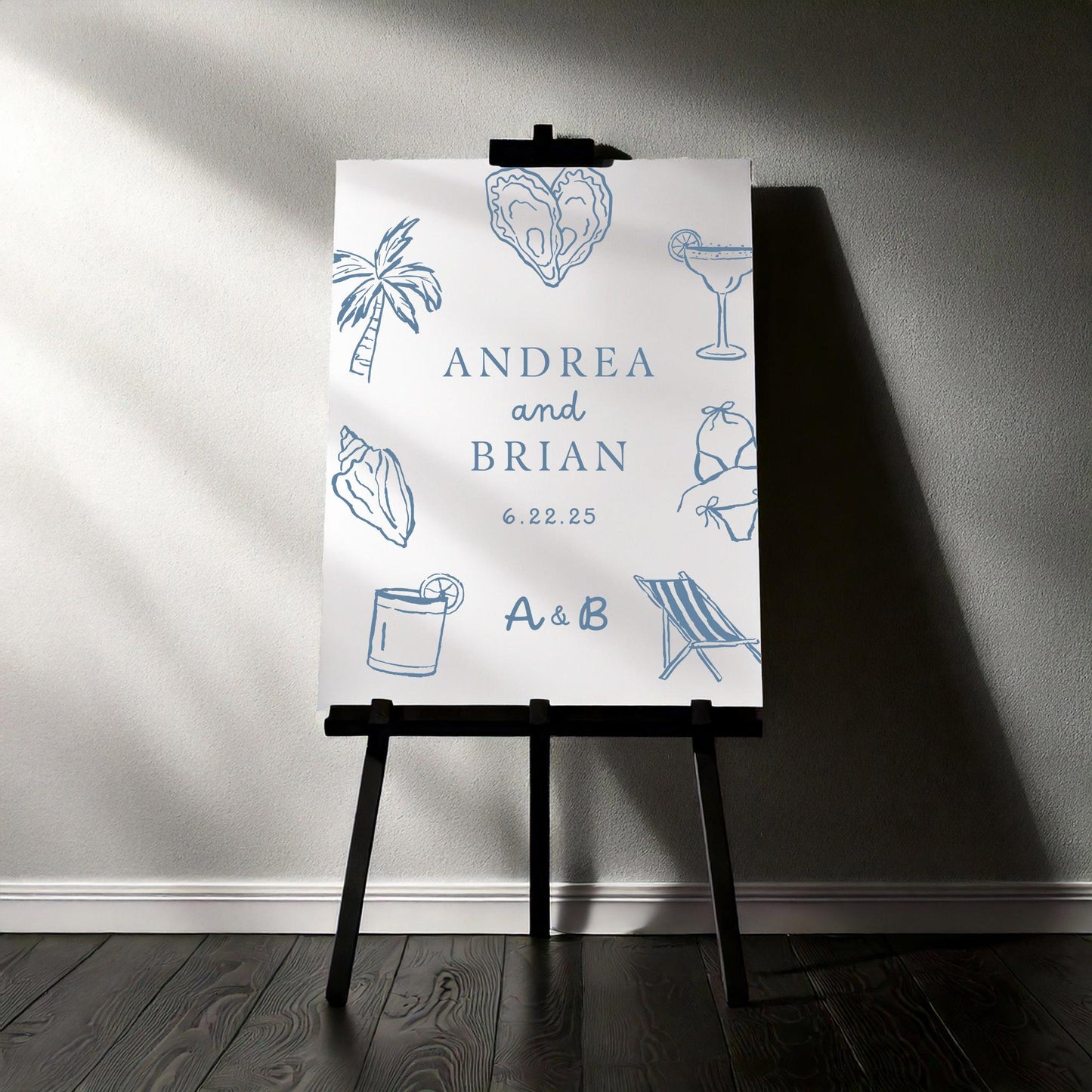 Nautical Coastal Wedding Illustrations: Hand-Drawn Icon Bundle