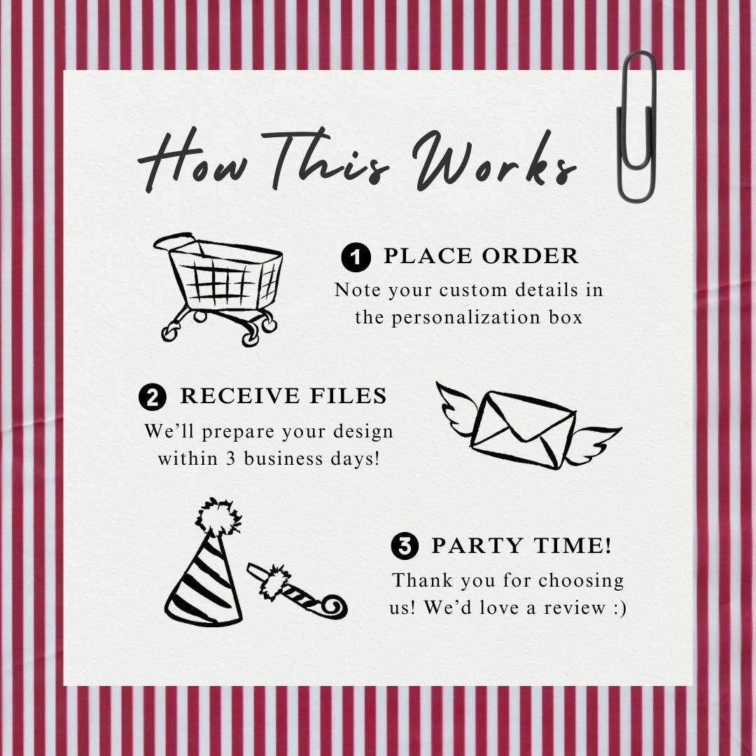 Dog with Cocktail Custom Digital Art: Wedding Signage, Party Decor (PDF & PNG)