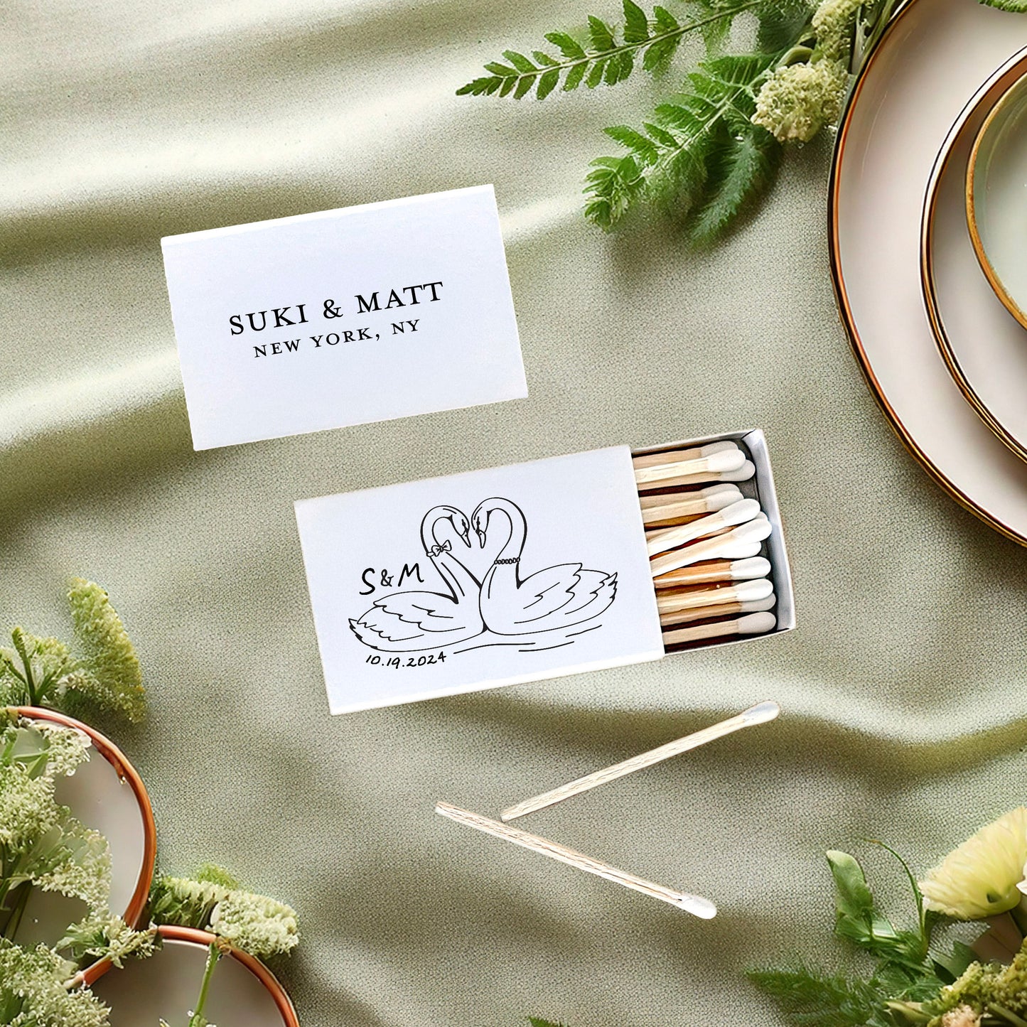 Swan Heart Matchboxes