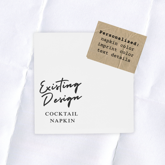Cocktail Napkin with Existing Design