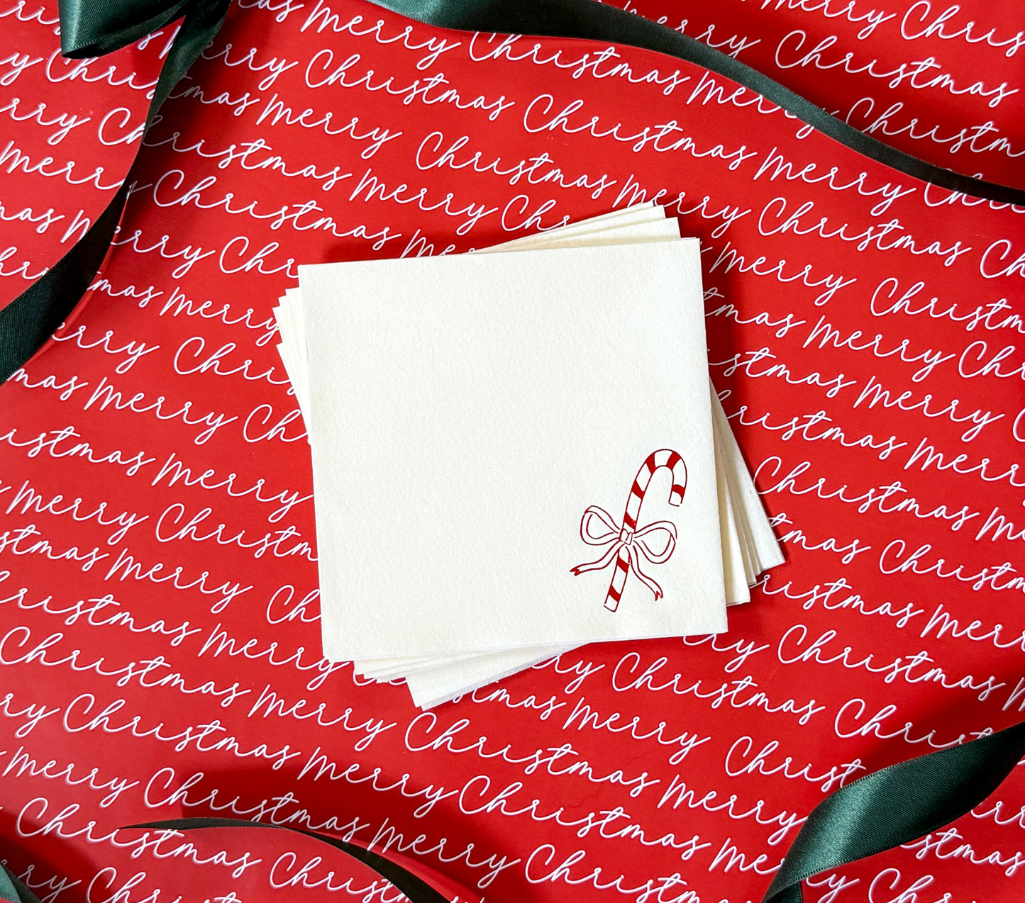 Candy Cane Cocktail Napkin Set 30 Pieces