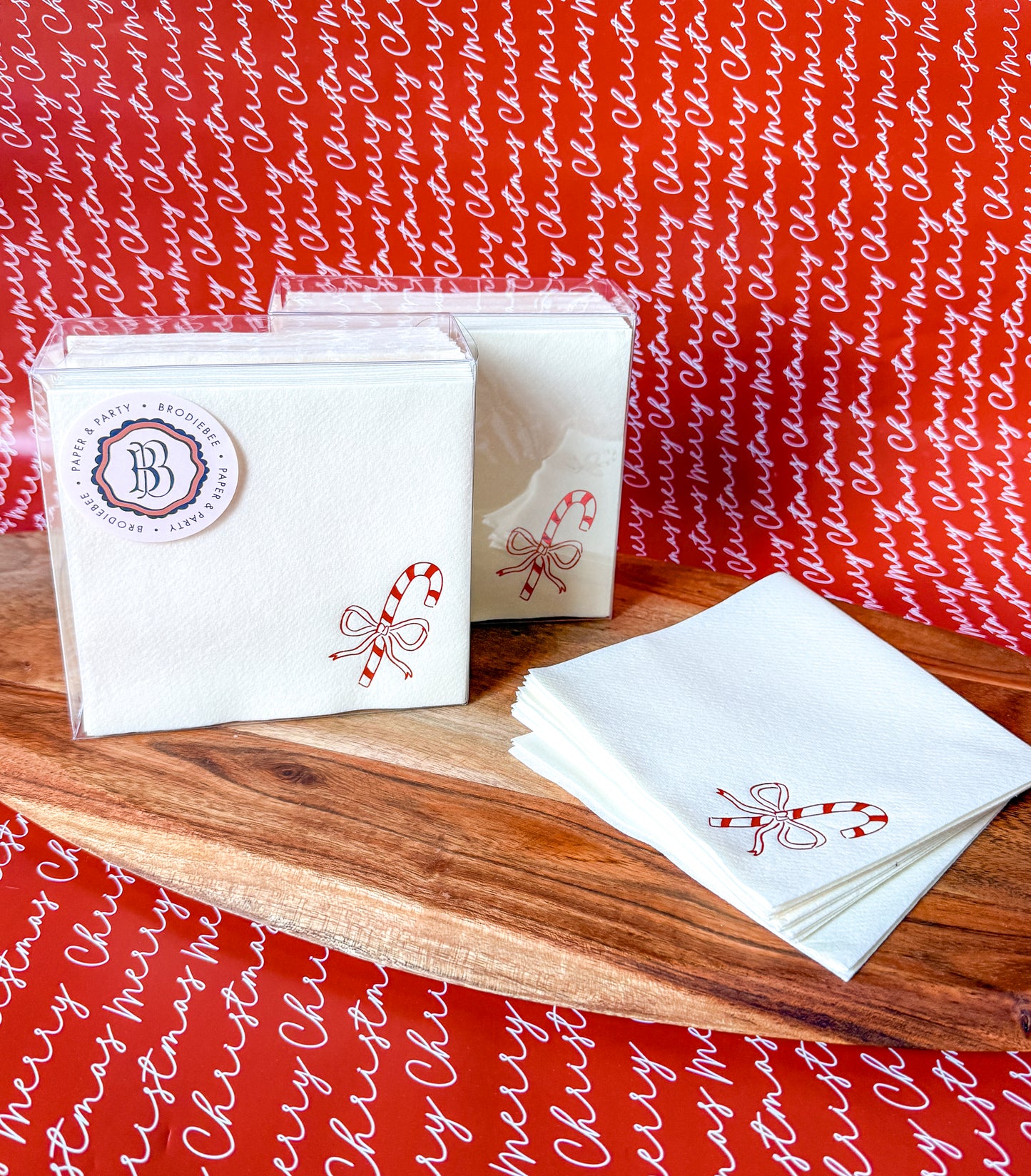 Candy Cane Cocktail Napkin Set 30 Pieces