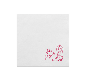 Let's Go Girls Cowgirl Boot Cocktail Napkin Set