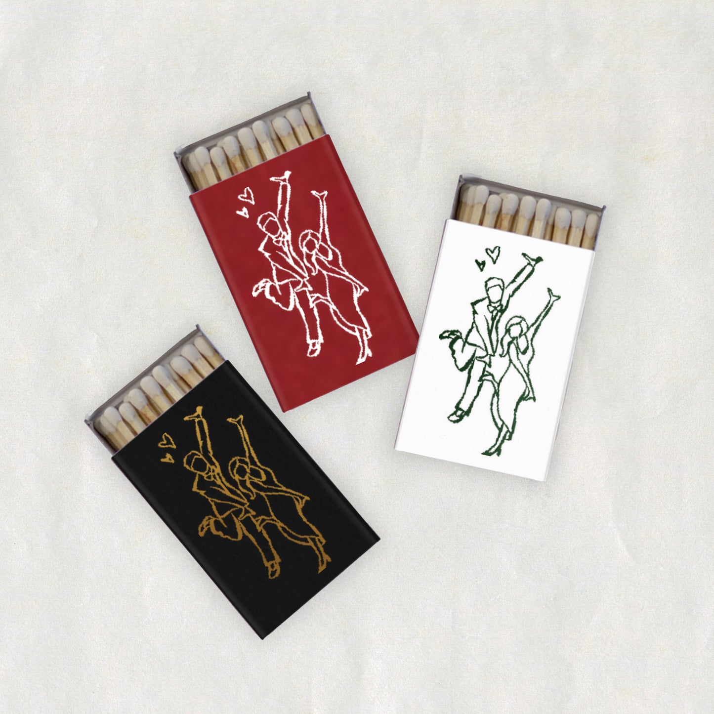 Custom Dancing Couple Matchboxes | Party Favor, Engagement Party, Wedding