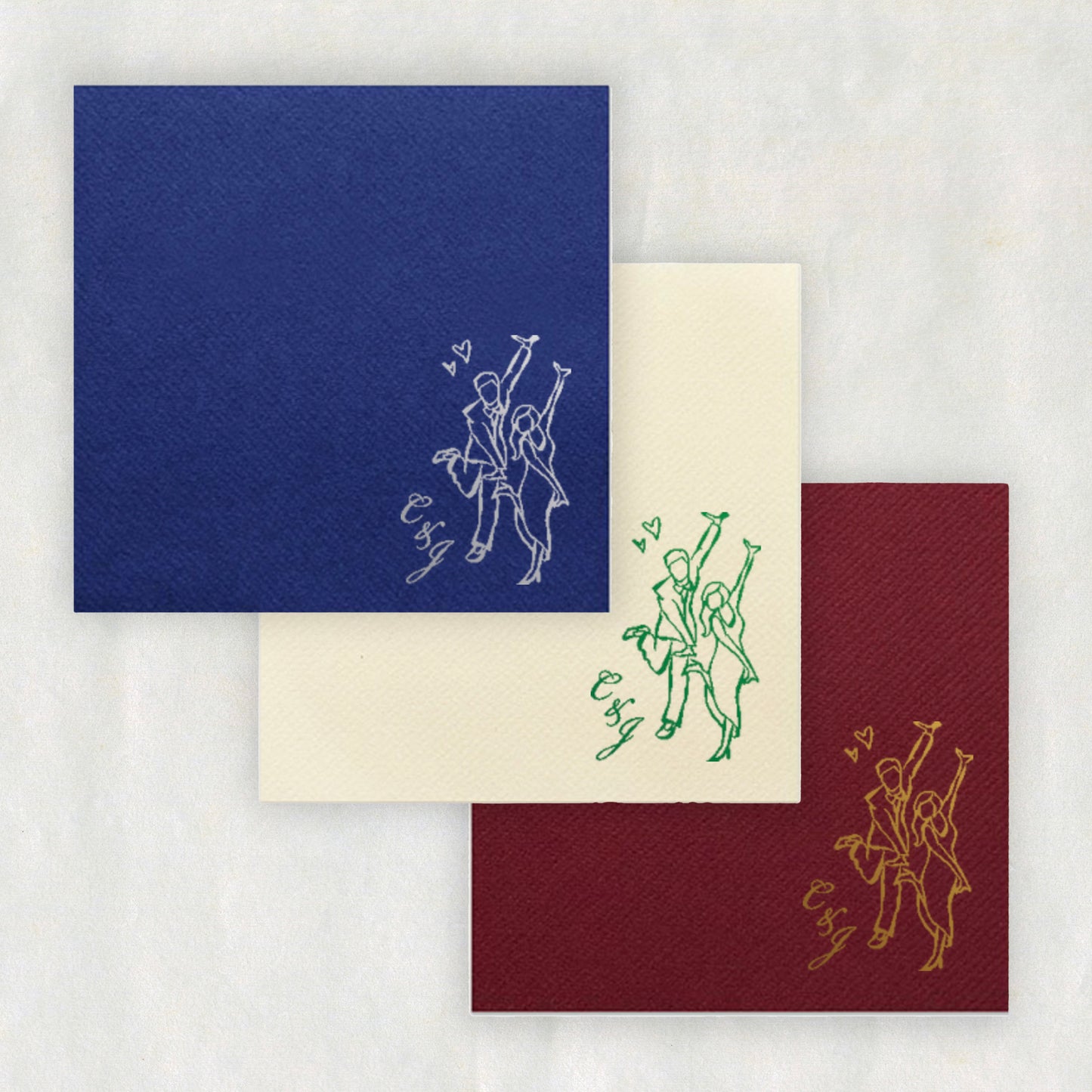 Dancing Couple Bride and Groom Wedding Cocktail Napkins: Personalized Party Decor
