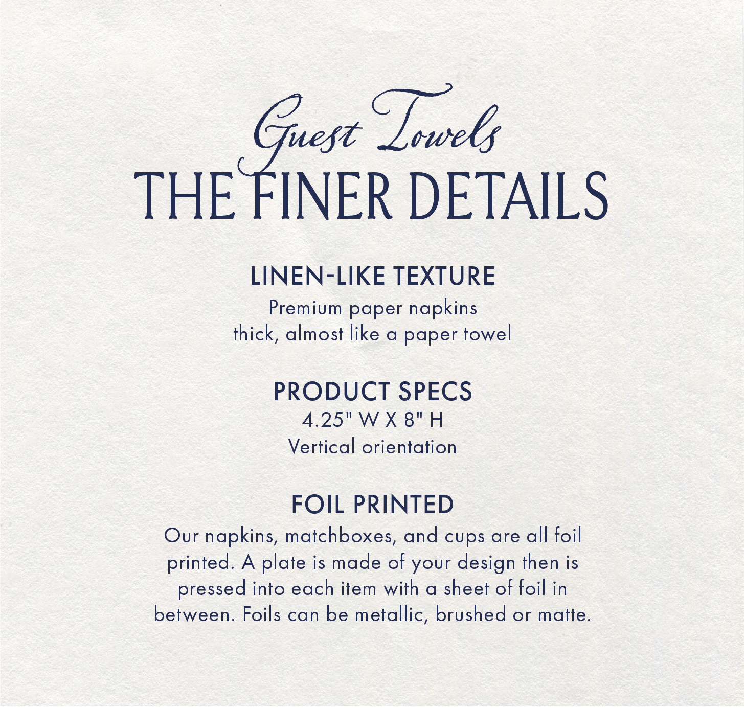 description of guest towel product