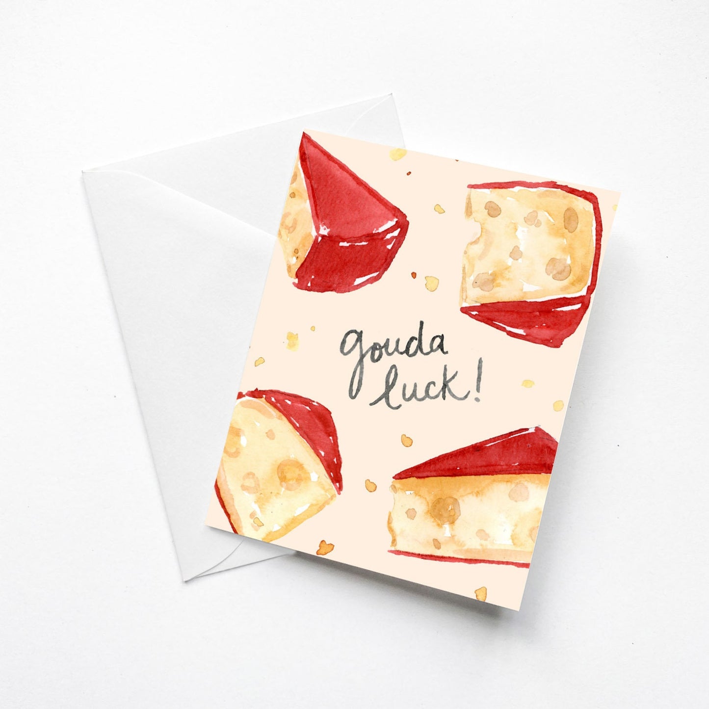 Gouda Luck Cheese Card | All Occasion Card | Good Luck | Foodie | Charcuterie | Funny Punny | Food Puns