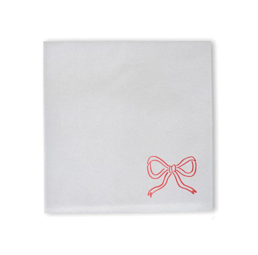 Red Bow Ribbon Napkin Set