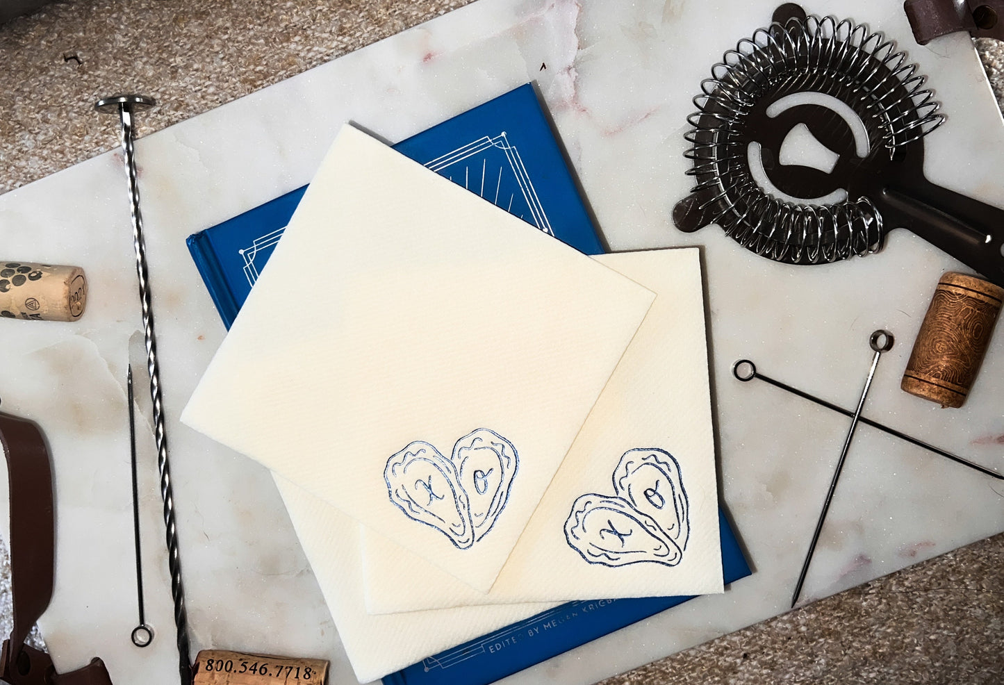 Oyster Heart Cocktail Napkin Set