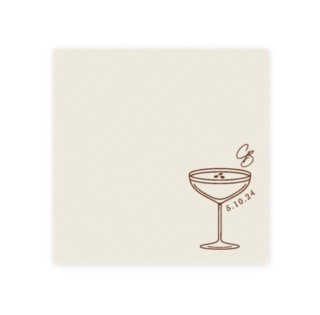 Customizable Espresso Martini Coupe Glass Cocktail Napkin