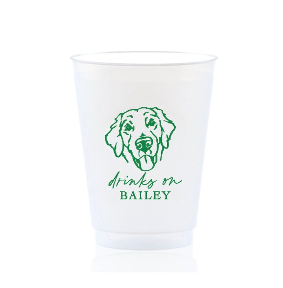 Custom Pet Illustration Frost Flex Plastic Cup | Wedding | Party | Bachelorette | Personalized | Bridal Shower | Rehearsal Night Before