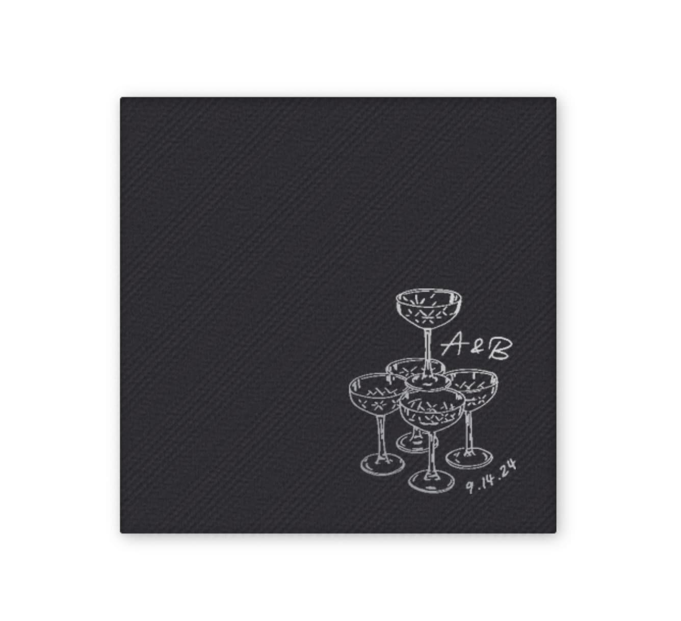 Customizable Champagne Tower Cocktail Napkin