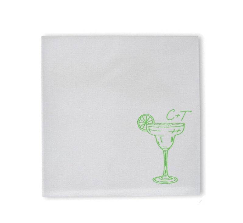 Custom Margarita Glass Cocktail Napkin | Wedding | Party | Bachelorette | Birthday | Personalized | Baby Shower | Bridal Shower