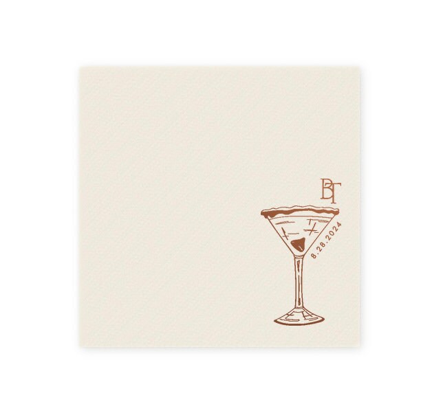 Customizable Chocolate Martini Cocktail Napkin