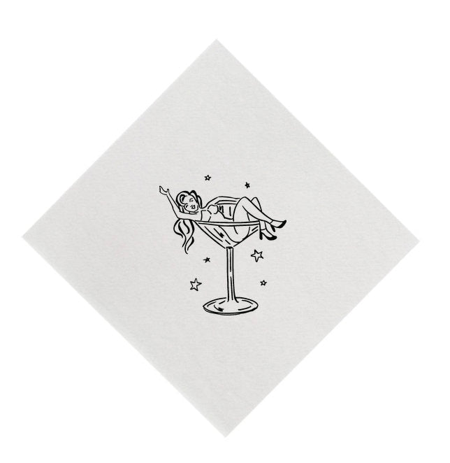 Martini Pin Up Girl Cocktail Napkin Set