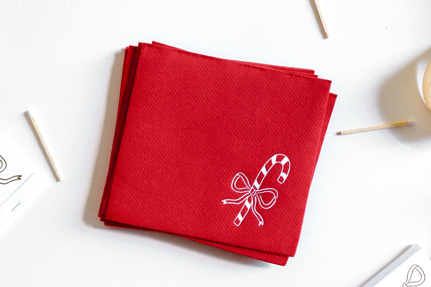 Candy Cane Cocktail Napkin Set