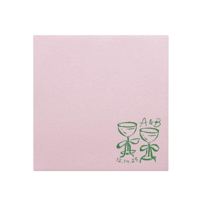 Ribbon Coupe Glasses Cocktail Napkin
