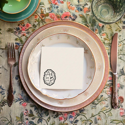 Whimsical Shield Crest Cocktail Napkin