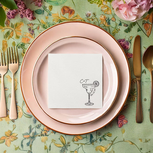 Margarita Glass Cocktail Napkin