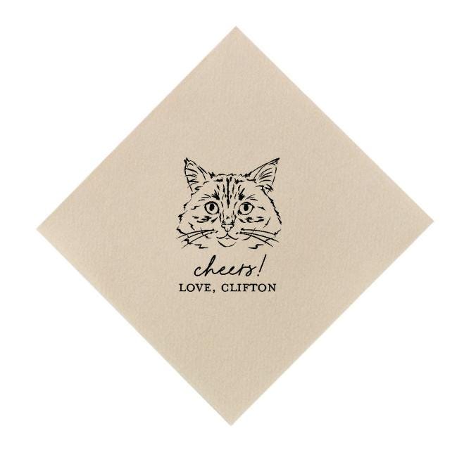 Custom Pet Portrait Cocktail Napkins: Personalized Party Decor