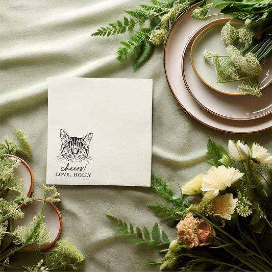 Custom Cat Cocktail Napkin