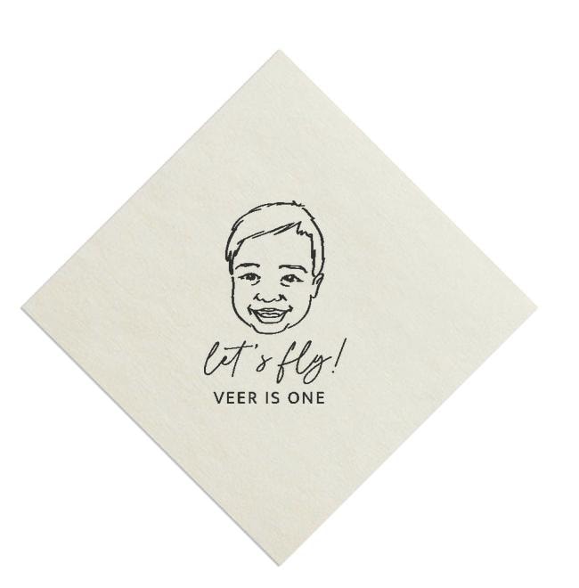 Custom Baby Birthday Cocktail Napkin