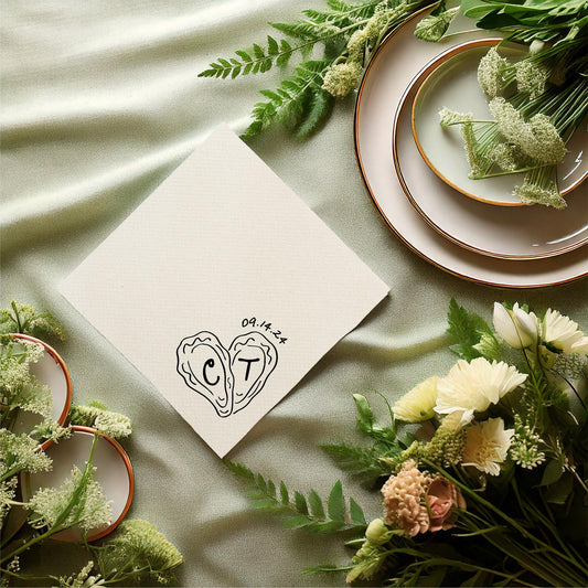 Oyster Heart Cocktail Napkin