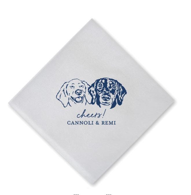 Custom Pet Portrait Cocktail Napkins: Personalized Party Decor